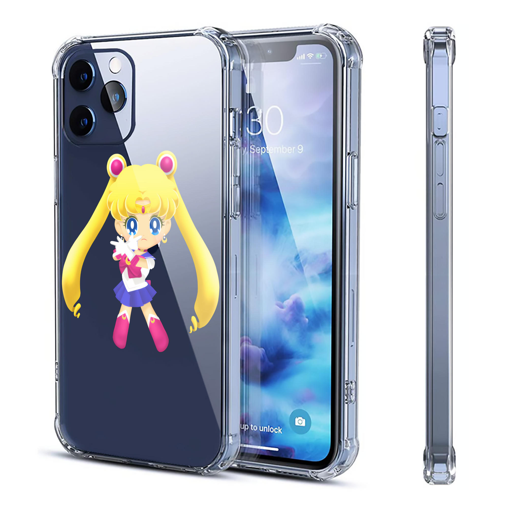 （画像用） 美少女戦士セーラームーン 月野 うさぎ つきの うさぎ Sailor Moon Tsukino Usagi 【iPhone 12シリーズ対応】透明スマホケース（クリアソフトケース）